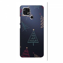 Зимние Чехлы для Xiaomi Redmi 10A - прозрачный фон Рождественские елки - купить на Floy.com.ua