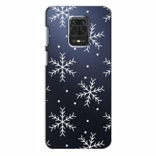 Зимние Чехлы для Xiaomi Redmi 10X - прозрачный фон Белые снежинки - купить на Floy.com.ua