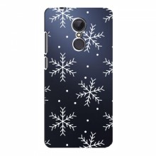 Зимние Чехлы для Xiaomi Redmi 5 Plus - прозрачный фон Белые снежинки - купить на Floy.com.ua