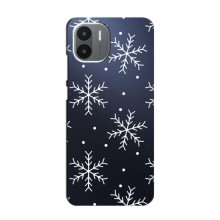 Зимние Чехлы для Xiaomi Redmi A2 - прозрачный фон Белые снежинки - купить на Floy.com.ua