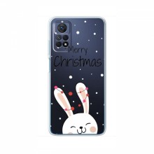 Зимние Чехлы для Xiaomi Redmi Note 12 Pro (4G) - прозрачный фон Рождественский заяц - купить на Floy.com.ua