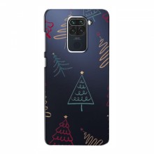 Зимние Чехлы для Xiaomi Redmi Note 9 - прозрачный фон Рождественские елки - купить на Floy.com.ua