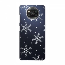 Зимние Чехлы для Xiaomi Redmi Note 9T - прозрачный фон Белые снежинки - купить на Floy.com.ua