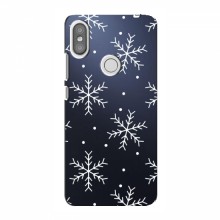 Зимние Чехлы для Xiaomi Redmi S2 - прозрачный фон Белые снежинки - купить на Floy.com.ua