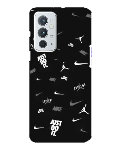 Чохол для OnePlus 9RT з картинкою «Nike Black Pattern» Чохол для OnePlus 9RT з картинкою «Nike Black Pattern»