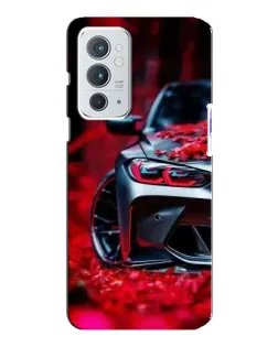 Чохол для OnePlus 9RT з картинкою «Спортивна BMW та квіти»