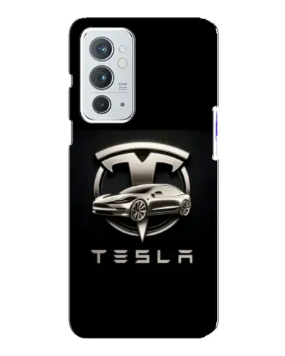 Чохол для OnePlus 9RT з картинкою «Tesla — срібне авто»