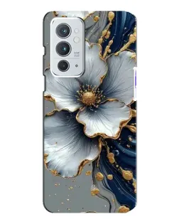Чехол для OnePlus 9RT с картинкой «Белый цветок и золотой флюид»