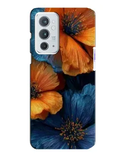 Чехол для OnePlus 9RT с картинкой «Яркая сине-оранжевая флора»