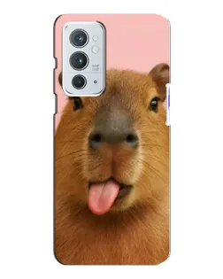 Чехол для OnePlus 9RT с картинкой «Капибара с языком»