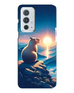 Чехол для OnePlus 9RT с картинкой «Закат солнца с капибарой»