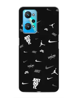 Чехол для Realme GT Neo 2 с картинкой «Nike Black Pattern»