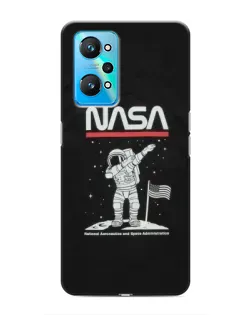 Чехол для Realme GT Neo 2 с картинкой «NASA — шагаем по Луне»