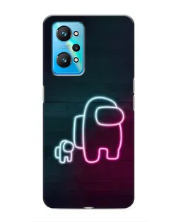 Чехол для Realme GT Neo 2 с картинкой «Among Us неон-арт»