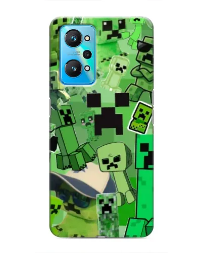Чехол для Realme GT Neo 2 с картинкой «Криперы Minecraft»