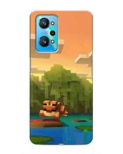 Чехол для Realme GT Neo 2 с картинкой «Майнкрафт закат солнца»
