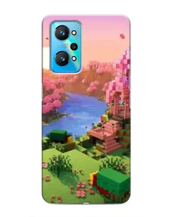 Чехол для Realme GT Neo 2 с картинкой «Розовое дерево Minecraft»