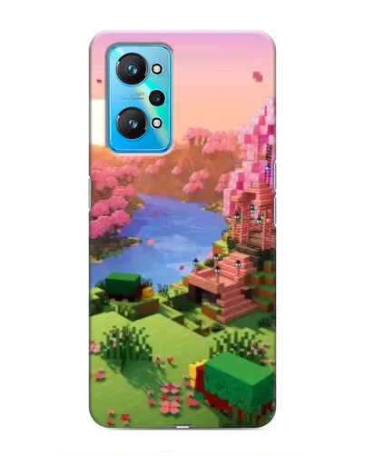 Чехол для Realme GT Neo 2 с картинкой «Розовое дерево Minecraft»