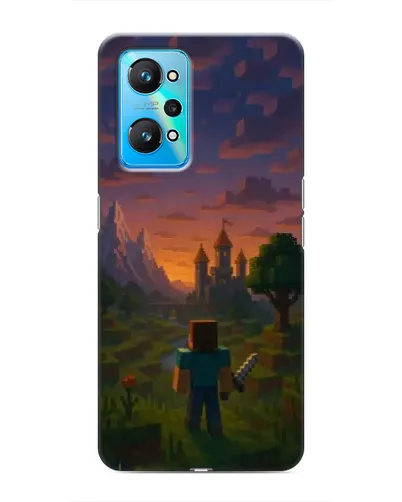 Чехол для Realme GT Neo 2 с картинкой «Стив у башни»