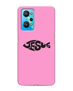 Чехол для Realme GT Neo 2 с картинкой «Розовый символ  Jesus»