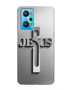 Чохол для Realme GT Neo 2 з картинкою «Металевий хрест Jesus»