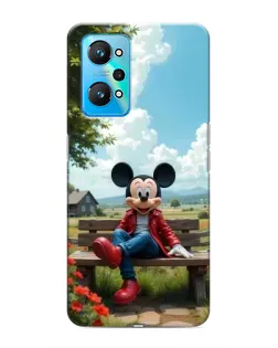 Чехол для Realme GT Neo 2 с картинкой «Микки на скамейке»