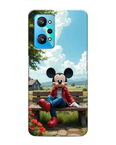 Чехол для Realme GT Neo 2 с картинкой «Микки на скамейке»