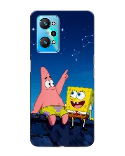 Чехол для Realme GT Neo 2 с картинкой «Губка Боб и Патрик ночью»