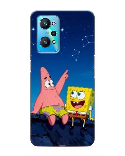 Чехол для Realme GT Neo 2 с картинкой «Губка Боб и Патрик ночью»