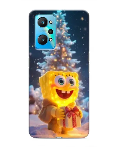 Чехол для Realme GT Neo 2 с картинкой «Рождественский Спанч Боб»