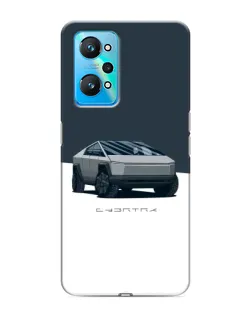 Чехол для Realme GT Neo 2 с картинкой «Серебристый Cybertruck Tesla»