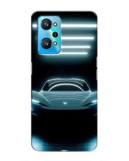 Чехол для Realme GT Neo 2 с картинкой «Tesla в неоне»