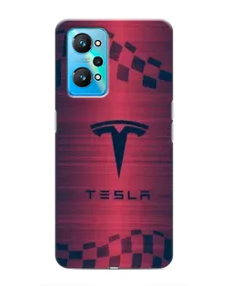 Чехол для Realme GT Neo 2 с картинкой «Тесла красный карбон»