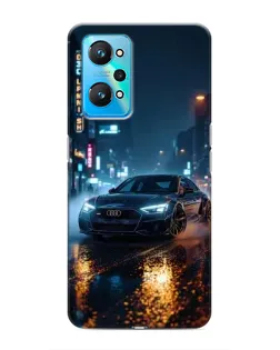 Чехол для Realme GT Neo 2 с картинкой «Ночной город и Audi»