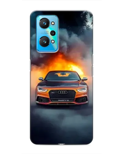 Чехол для Realme GT Neo 2 с картинкой «Audi в огненном дыму»