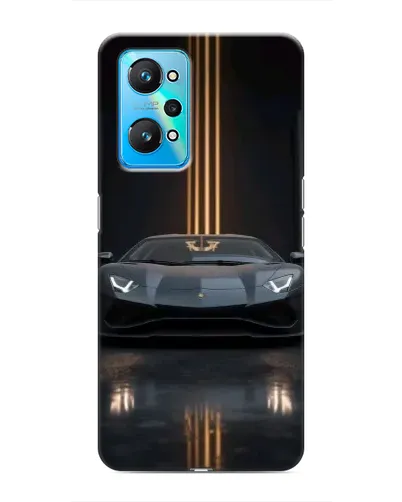 Чехол для Realme GT Neo 2 с картинкой «Lamborghini золотые линии»