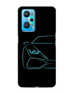 Чехол для Realme GT Neo 2 с картинкой «Голубой силуэт Lamborghini»