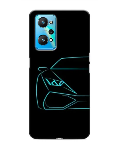 Чехол для Realme GT Neo 2 с картинкой «Голубой силуэт Lamborghini»