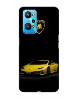 Чехол для Realme GT Neo 2 с картинкой «Lamborghini желтый акцент»