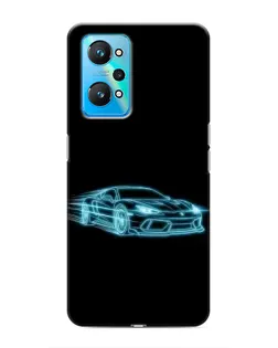 Чехол для Realme GT Neo 2 с картинкой «Неоновый контур Lamborghini»