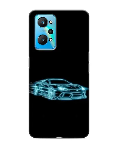 Чехол для Realme GT Neo 2 с картинкой «Неоновый контур Lamborghini»