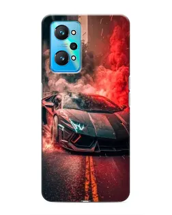 Чехол для Realme GT Neo 2 с картинкой «Lamborghini красный дым»