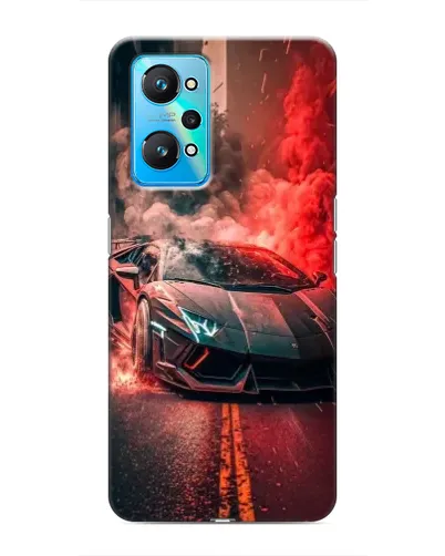Чехол для Realme GT Neo 2 с картинкой «Lamborghini красный дым»