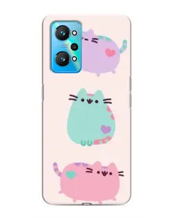 Чехол для Realme GT Neo 2 с картинкой «Pusheen трио»