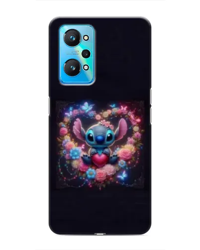 Чехол для Realme GT Neo 2 с картинкой «Stitch в цветах»