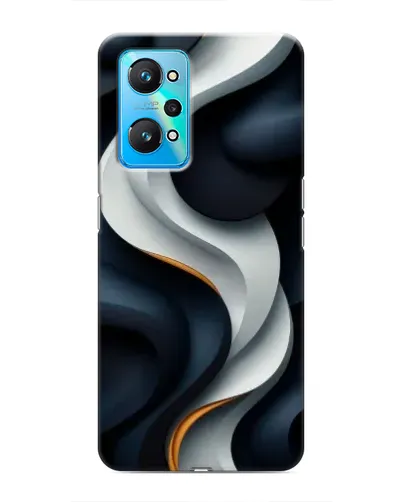 Чехол для Realme GT Neo 2 с картинкой «Объемные черно-белые ленты» Чехол для Realme GT Neo 2 с картинкой «Объемные черно-белые ленты»
