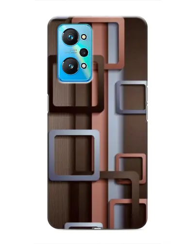 Чехол для Realme GT Neo 2 с картинкой «Коричневые объемные квадраты» Чехол для Realme GT Neo 2 с картинкой «Коричневые объемные квадраты»