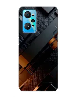 Чехол для Realme GT Neo 2 с картинкой «Черные геометрические блоки»