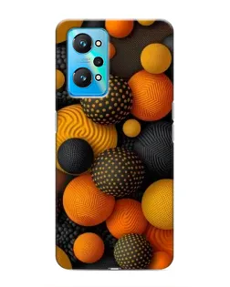 Чехол для Realme GT Neo 2 с картинкой «Объемные оранжевые сферы»