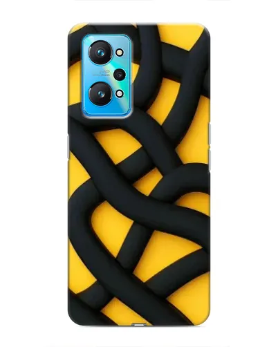 Чехол для Realme GT Neo 2 с картинкой «Черное желтое переплетение» Чехол для Realme GT Neo 2 с картинкой «Черное желтое переплетение»